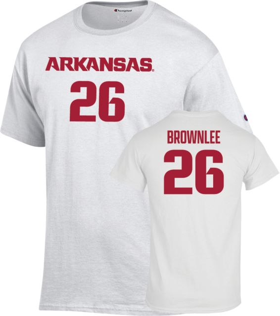 Arkansas Razorbacks Women's Soccer T-Shirt Jailyn Brownlee - 26