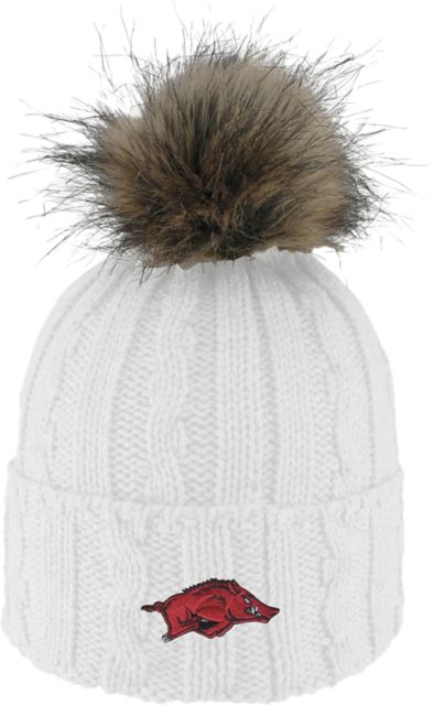 Arkansas Razorbacks Women's Fur Pom Beanie
