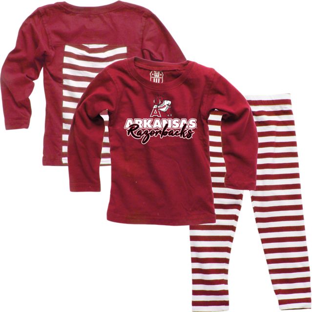 Arkansas Razorbacks Infant Girls Stripe Set
