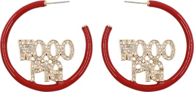 Arkansas Razorbacks Pave Hoop Earrings