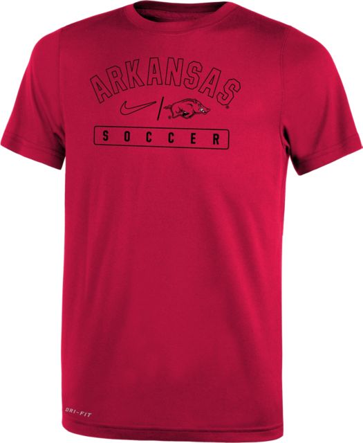 Arkansas Razorbacks Youth Soccer Dri-Fit Short Sleeve T-Shirt