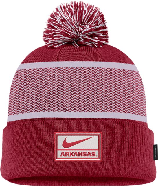 Arkansas Razorbacks Peak Cuff Pom Beanie