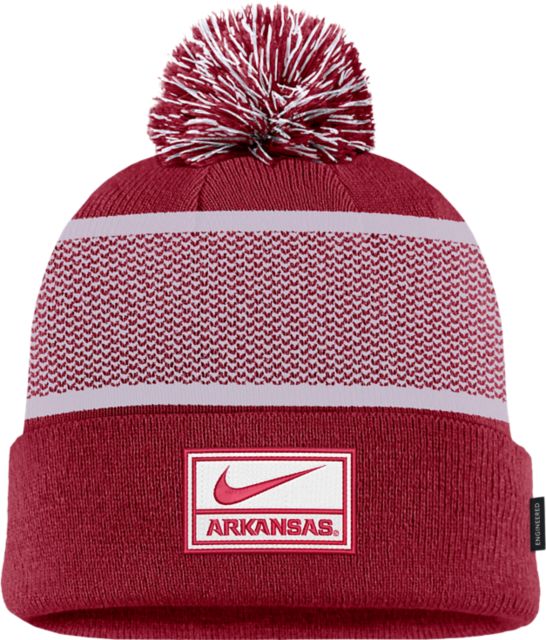 Arkansas Razorbacks Youth Peak Cuff Pom Beanie