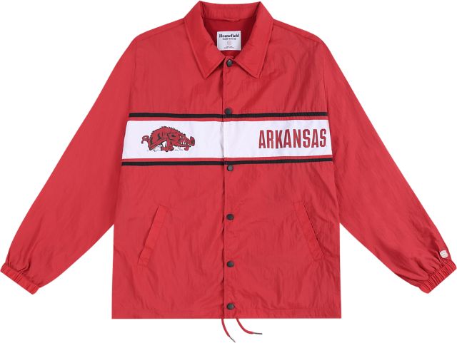Arkansas Razorbacks Striped Coaches Jacket