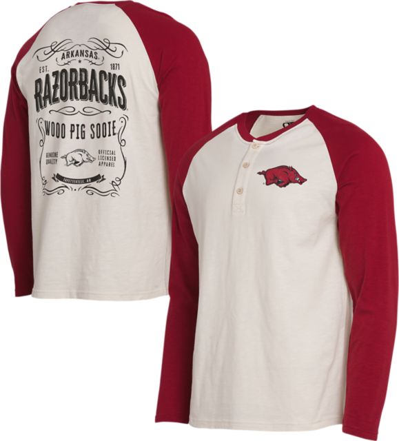 Arkansas Razorbacks Darius Rucker Collection Wooo Pig Sooie Long Sleeve Henley Shirt