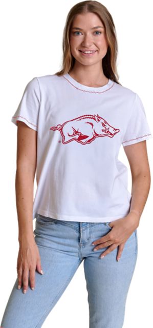 Arkansas Razorbacks Women's Embroidered Short Sleeve T-Shirt