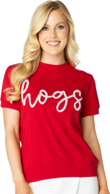 Arkansas Razorbacks Women's Glitter Short Sleeve T-Shirt