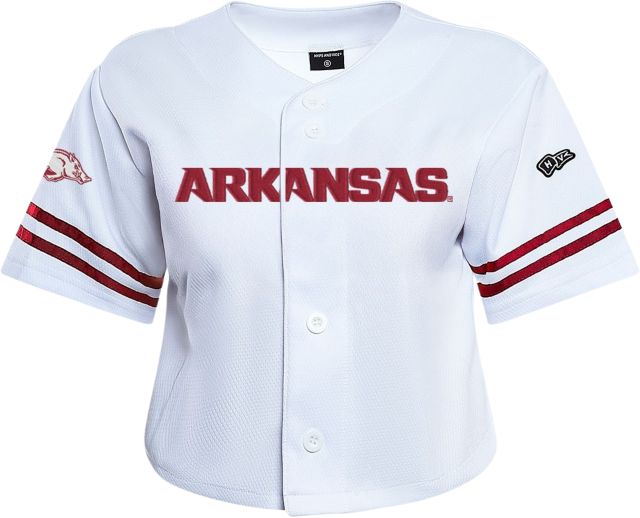 Arkansas Razorbacks Women's Cropped Baseball Jersey
