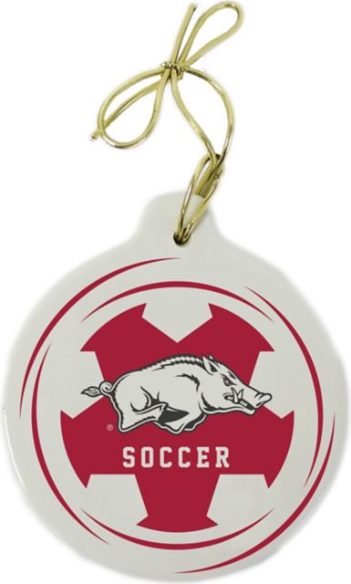 Arkansas Razorbacks Soccer Ornament