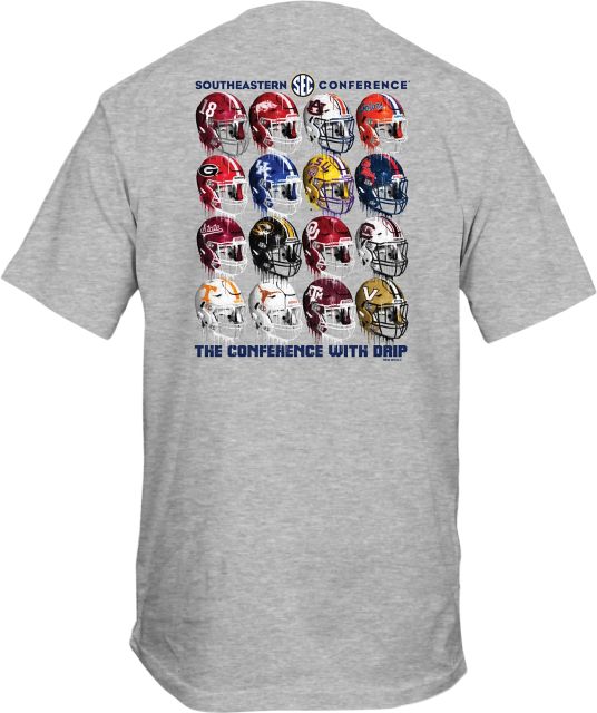 Arkansas Razorbacks Football SEC Drippy Helmets Short Sleeve T-Shirt