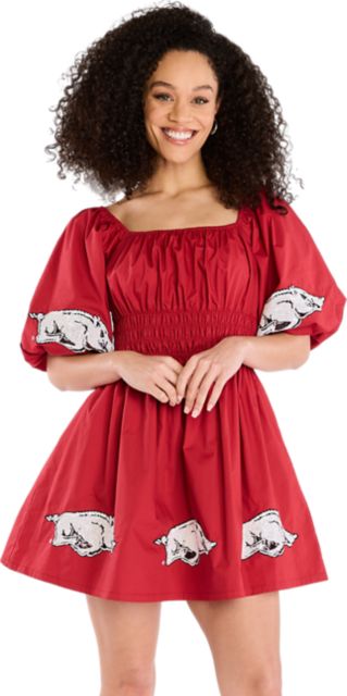 Arkansas Razorbacks Women's Puff Sleeve Dress