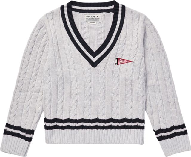 Arkansas Razorbacks Women's Cable Knit V-Neck Sweater