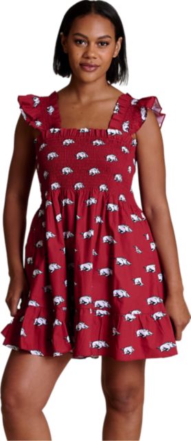 Arkansas Razorbacks Women's Poplin Smocked Dress
