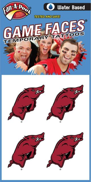 Arkansas Razorbacks Tattoo 4-Pack