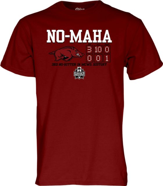 Arkansas Razorbacks Baseball College World Series No-Maha No-Hitter Short Sleeve T-Shirt