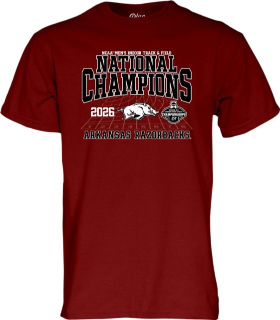 Arkansas Razorbacks Men's Indoor Track & Field 2026 National Champions Short Sleeve T-Shirt