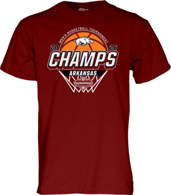 Arkansas Razorbacks Men's Basketball 2026 SEC Tournament Champions Locker Room Short Sleeve T-Shirt