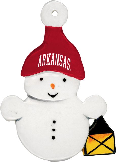 Arkansas Razorbacks Snowman Ornament
