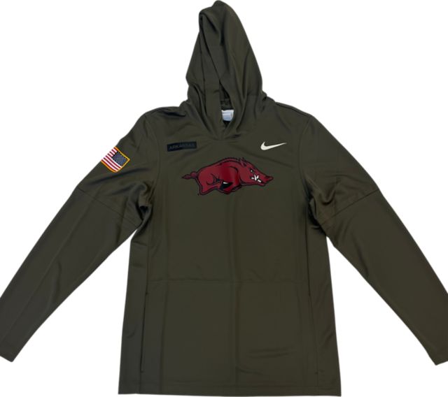 Arkansas Razorbacks Military Appreciation Long Sleeve  Hooded T-Shirt