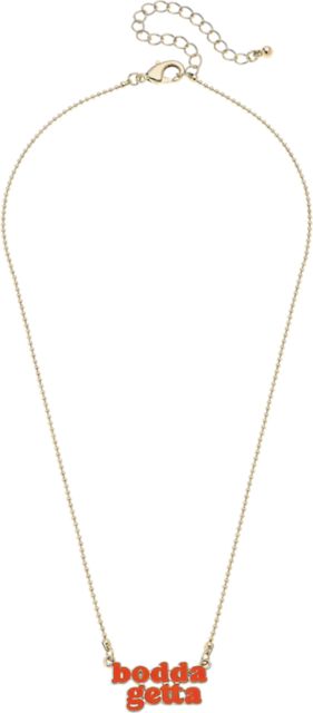 Auburn Tigers Women's Auburn Tigers Slogan Necklace in Orange/Shiny Gold