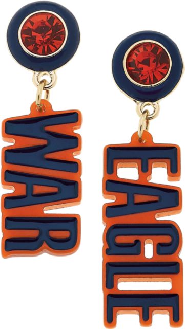 Auburn Tigers Women's Auburn Tigers Resin Block Letter Earrings in Navy