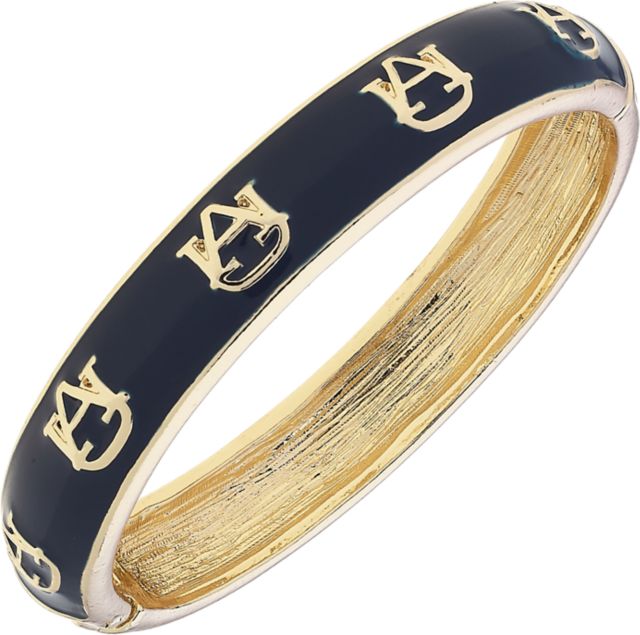 Auburn Tigers Women's Auburn Tigers Sculpted Enamel Logo Hinge Bangle in Navy