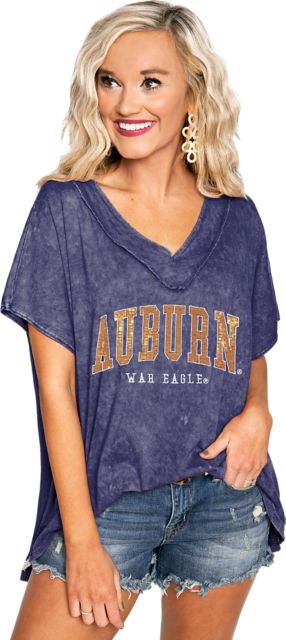 Auburn Tigers Women's V-Neck Short Sleeve T-Shirt