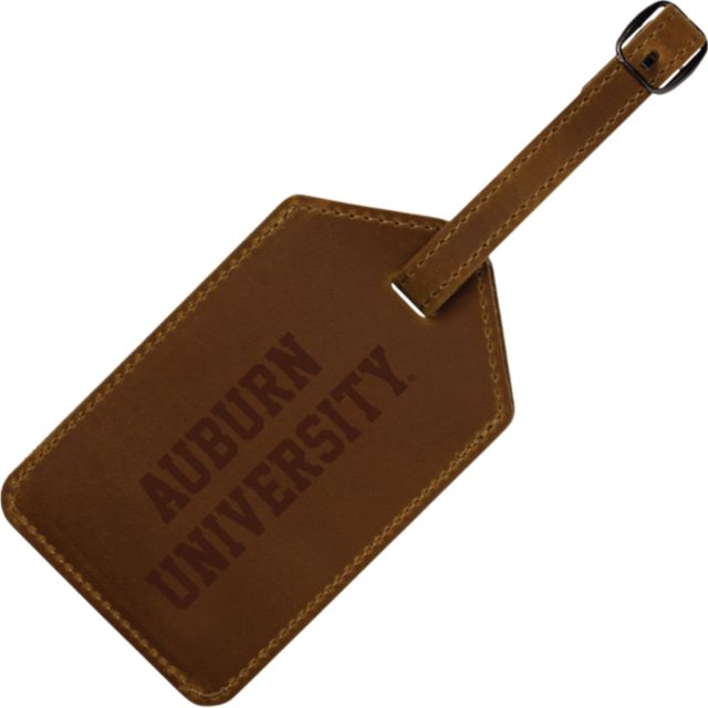 Auburn Tigers Leather Luggage Tag