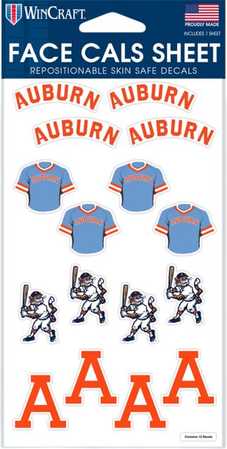 Auburn Tigers 4 x 7 Face Cal Sheet