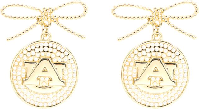 Auburn Tigers Pearl Medallion Earrings