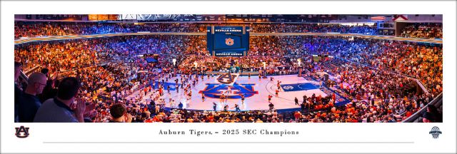 Auburn Tigers Men's Basketball 2025 SEC Champions Panoramic Picture