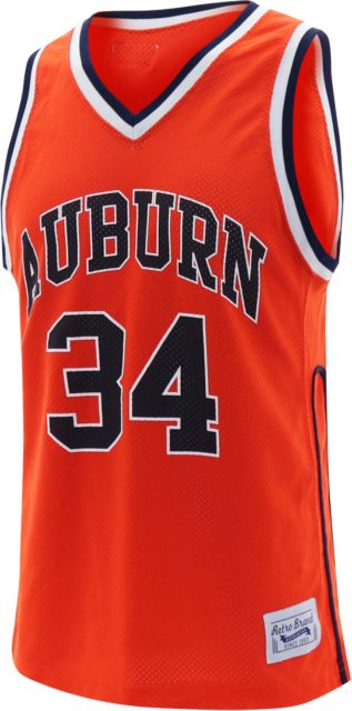Auburn Tigers Basketball #34 Vintage Basketball Jersey Orange