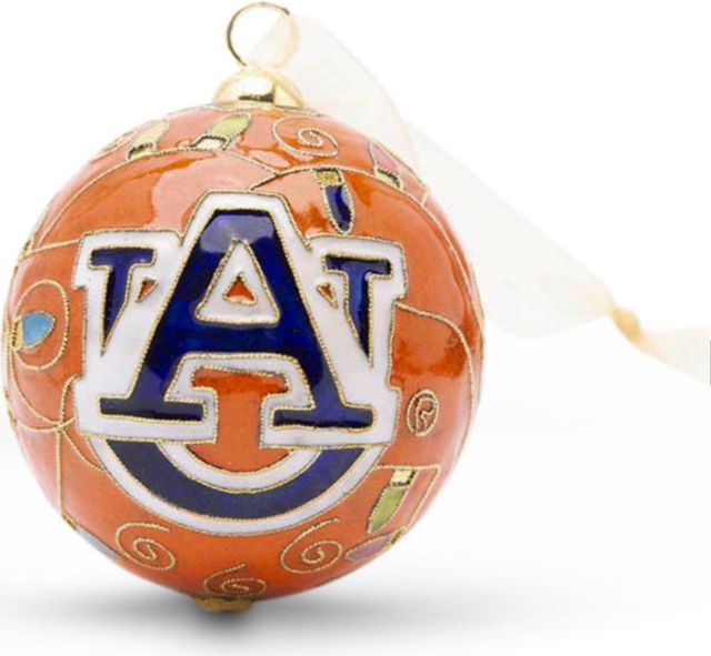 Auburn Tigers Colorful Christmas Lights Cloisonne Christmas Ornament