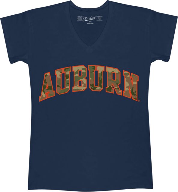 Auburn Tigers Camo Letters Short Sleeve Crew Neck T-Shirt