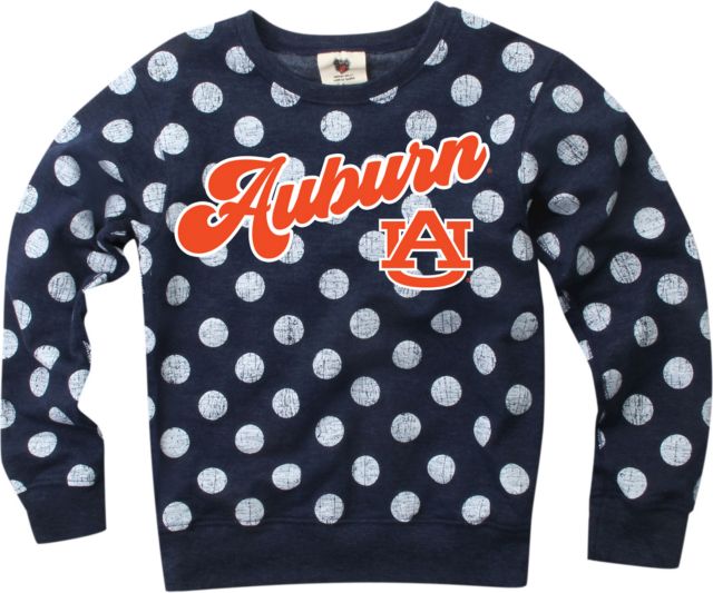 Auburn Tigers Polka Dot Slub Fleece Crew