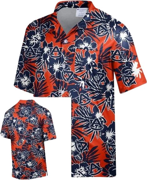 Auburn Tigers Floral Camp Shirt