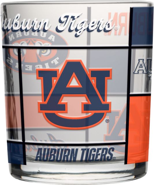 Auburn Tigers 12oz Quilted Stained Rocks Glass