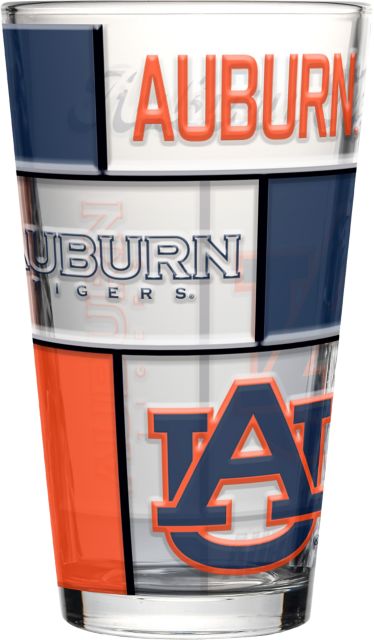 Auburn Tigers 16oz Quilted Stained Pint Glass