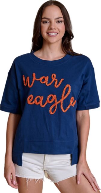 Auburn Tigers Women's Glitter Script Boxy Top