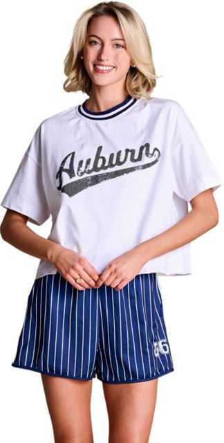 Auburn Tigers Women's Sequin Short Sleeve T-Shirt