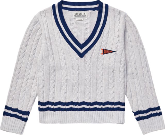 Auburn Tigers Women's Cable Knit V-Neck Sweater