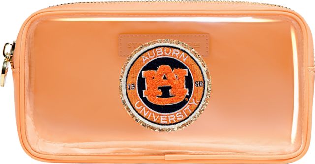 Auburn Tigers Peach Clear Small Pouch with Auburn University Patch