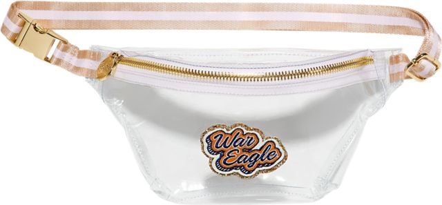 Sand & White Clear Fanny Pack with Auburn University Patch