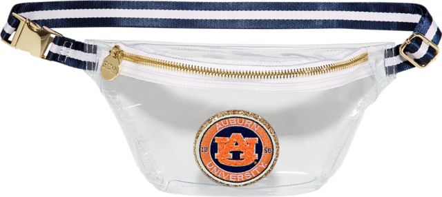 Sapphire & White Clear Fanny Pack with Auburn University Patch