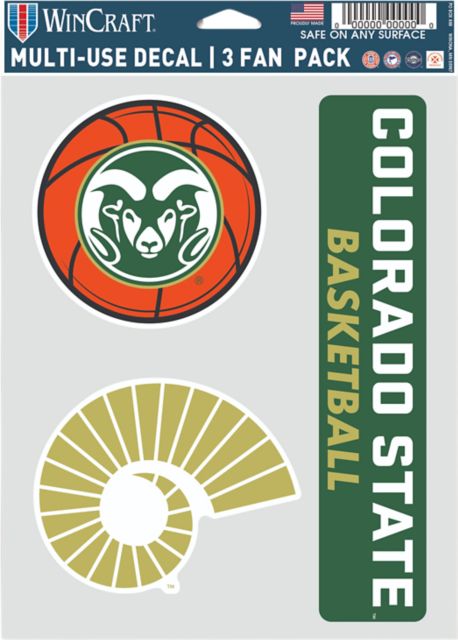 Colorado State Rams Basketball Multi-Use 3pack Decal