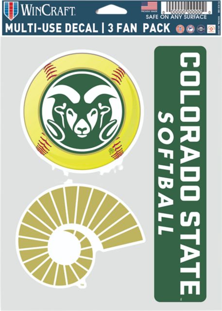 Colorado State Rams Softball Multi Use 3 Pack Decal