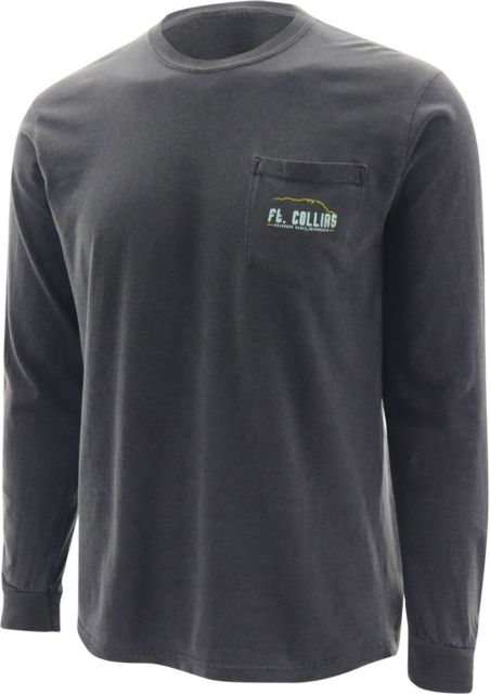 Colorado State Rams Retro Mountain Rays Long Sleeve Pocket T-Shirt