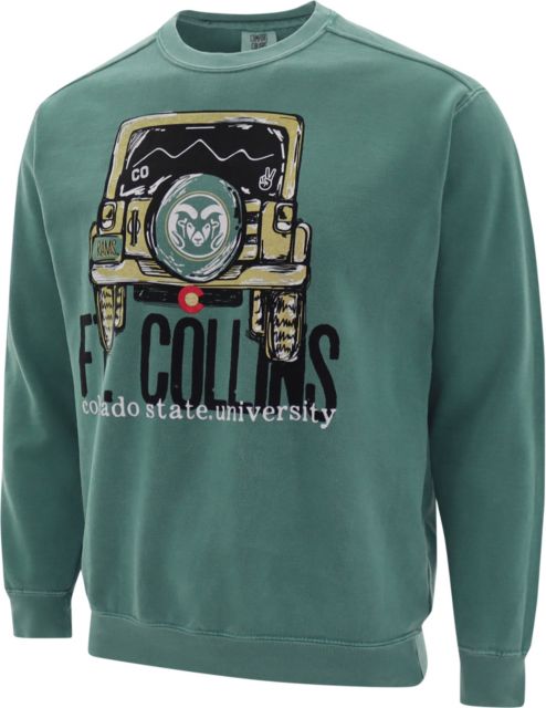 Colorado State Rams Jeep Sketch Stack Crewneck Sweatshirt