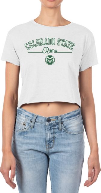 Colorado State Rams Block Over Script Women's Festival Crop Top Short Sleeve