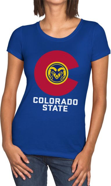 Colorado State Rams C Logo State Pride Women's Short Sleeve T-Shirt